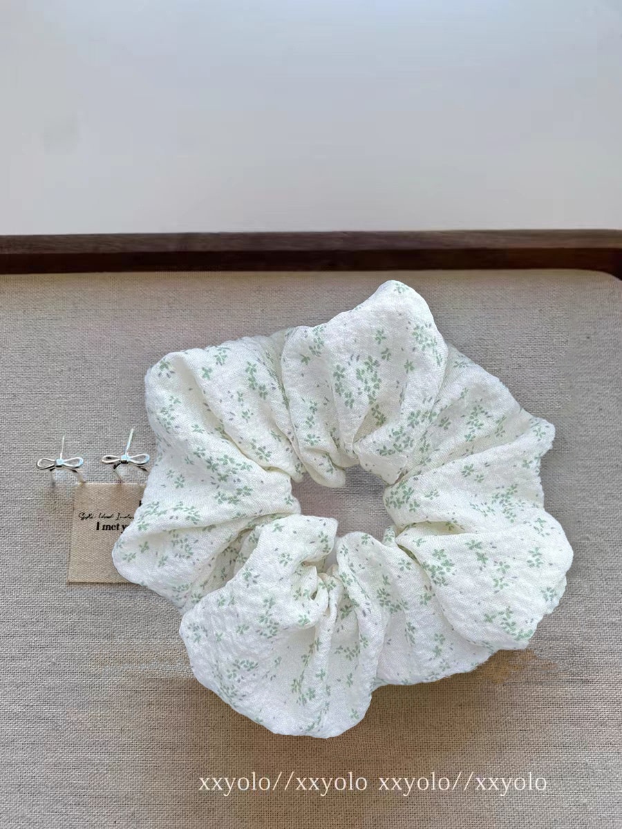 Women's Daily Highly Elastic Cloth Hair Scrunchie Fresh Floral