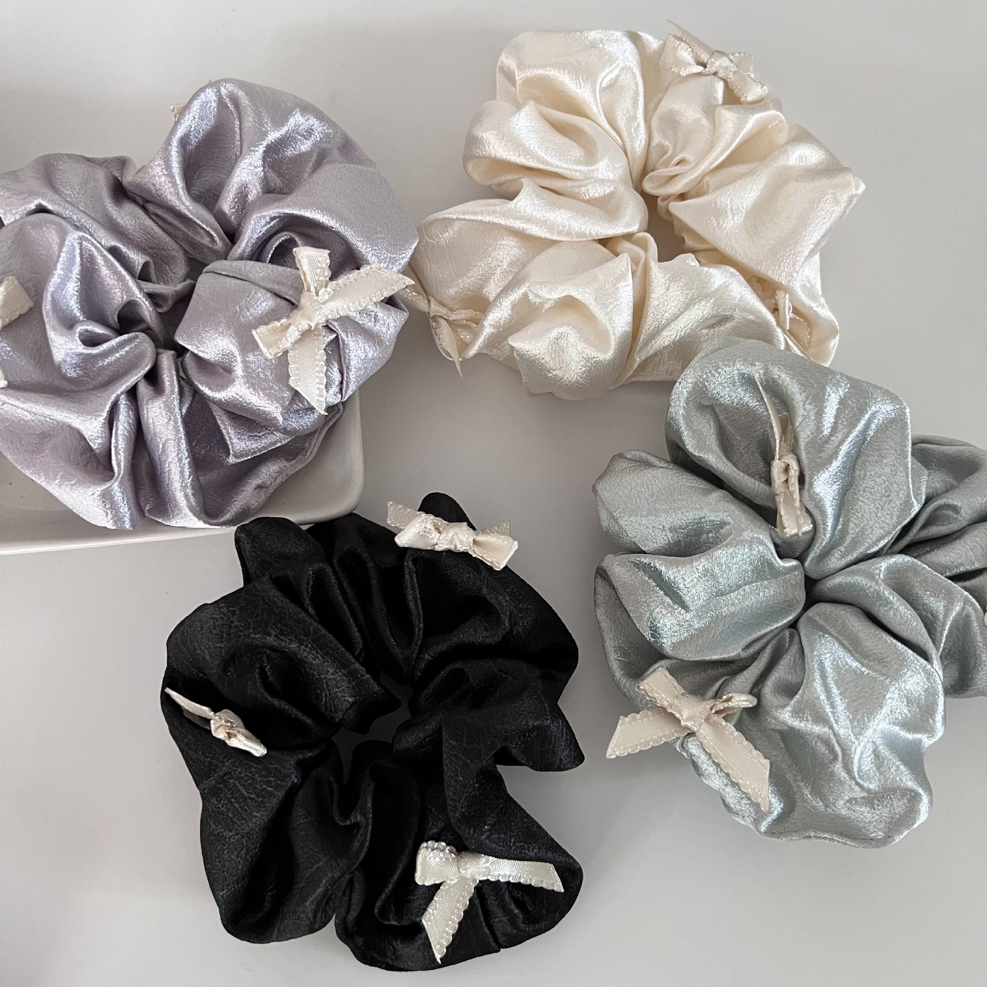 Women's All-Season Satin Ballet Hairband for Hair Bun Bowknot Multi-Color