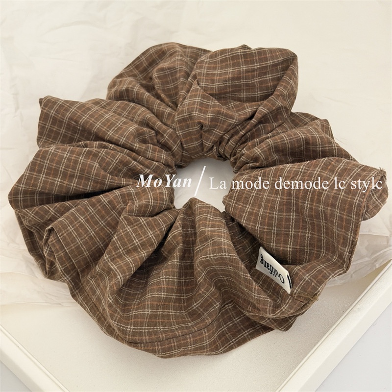 Women's Daily Wear Preppy Cloth Hair Tie Scrunchie Classic Plaid
