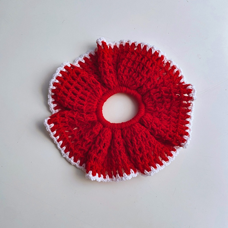 Women's Soft Knitted Polyester Warm Winter Hair Scrunchie Colorful