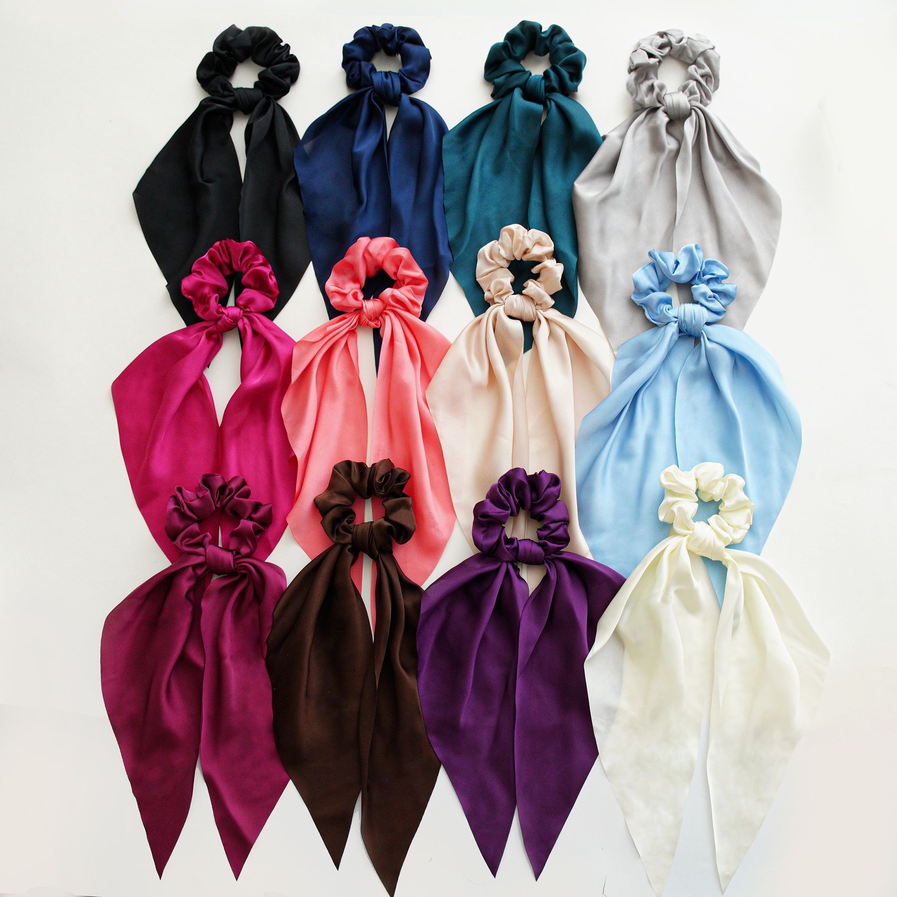 Women's Handmade Everyday Fabric Scrunchie Hair Tie Classic Solid Color