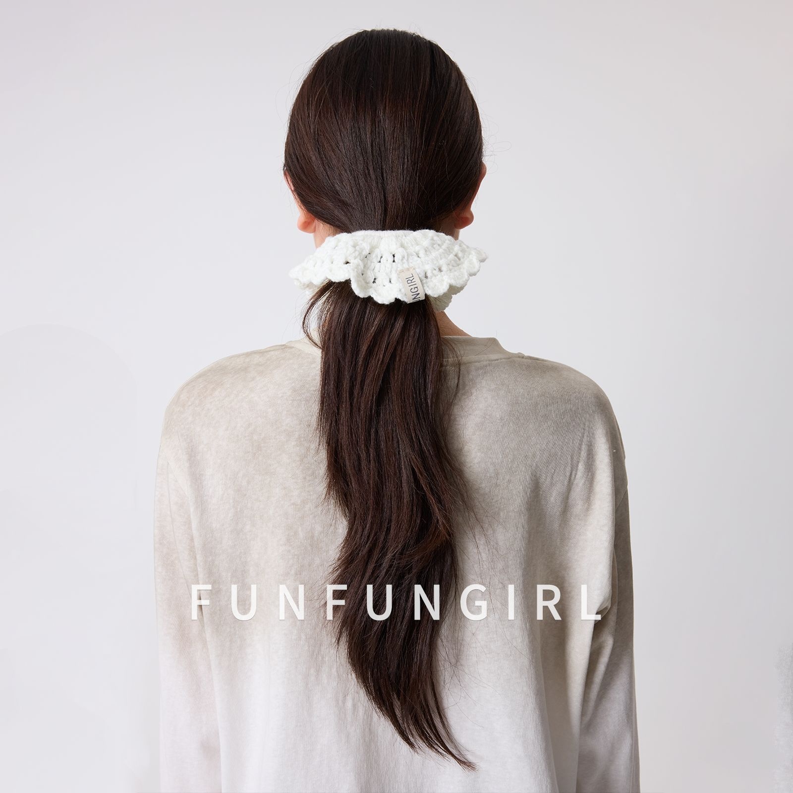 Women's Handmade Lace Knit Hairband Forest Style Autumn Winter Hair Tie