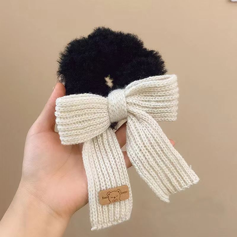 Women's Cute Winter Plush Hair Tie Daily Retro Butterfly Bow Knot