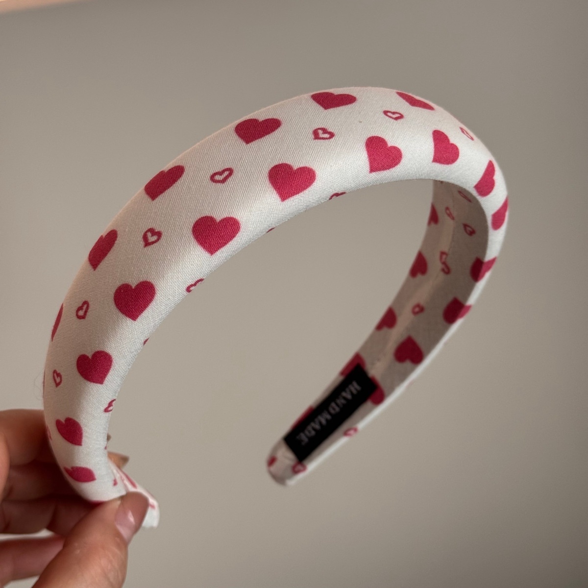 Women's Sweet Soft Cloth Spring Hair Tie Rubber Band Pink Heart Shape