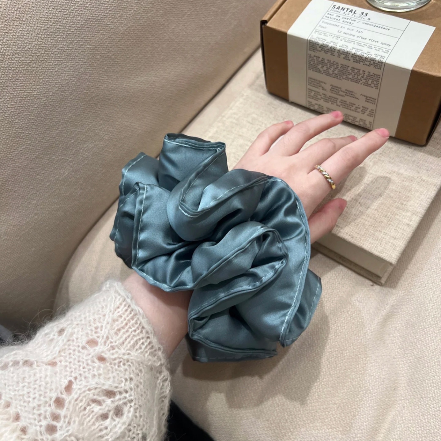 Women's Soft Satin Hair Tie Elegant Scrunchie For All Seasons Solid Color