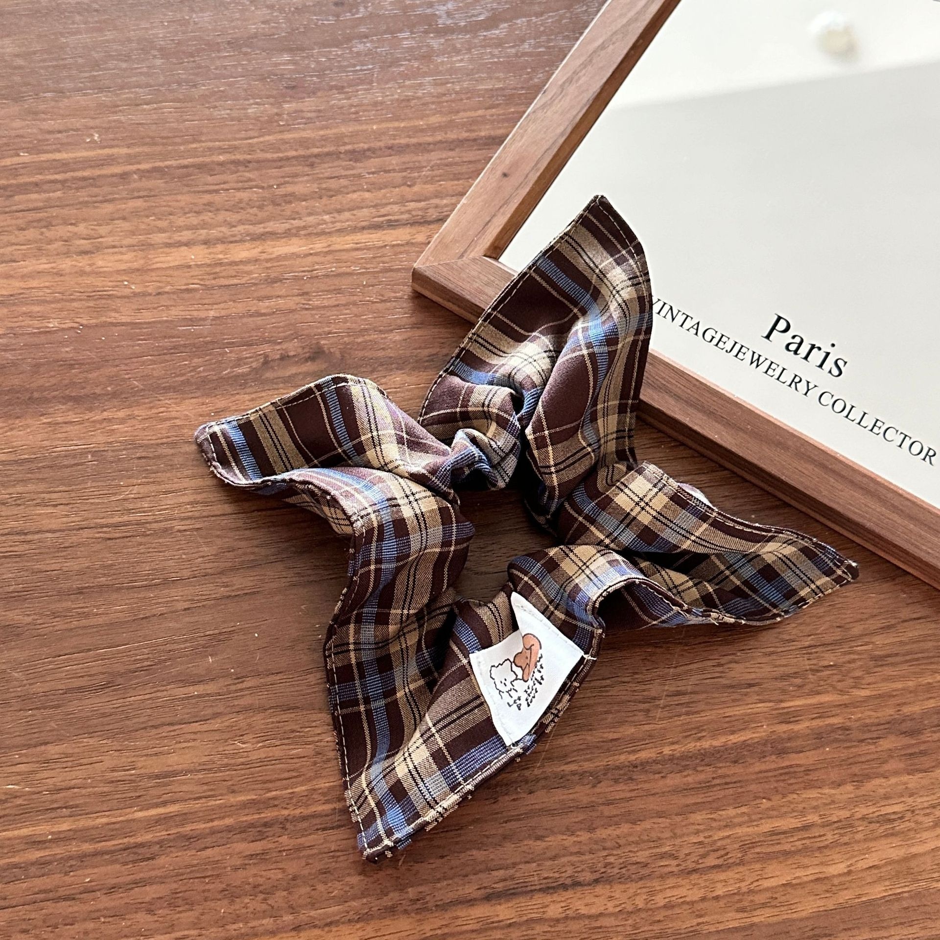 Girls Cloth Scarf Scrunchies Pastoral Fruit Hair Band Rose Red