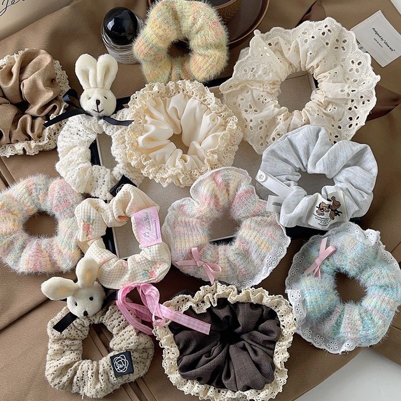 Women's Sweet Cloth Hair Tie for Holiday Street Solid Color Leopard