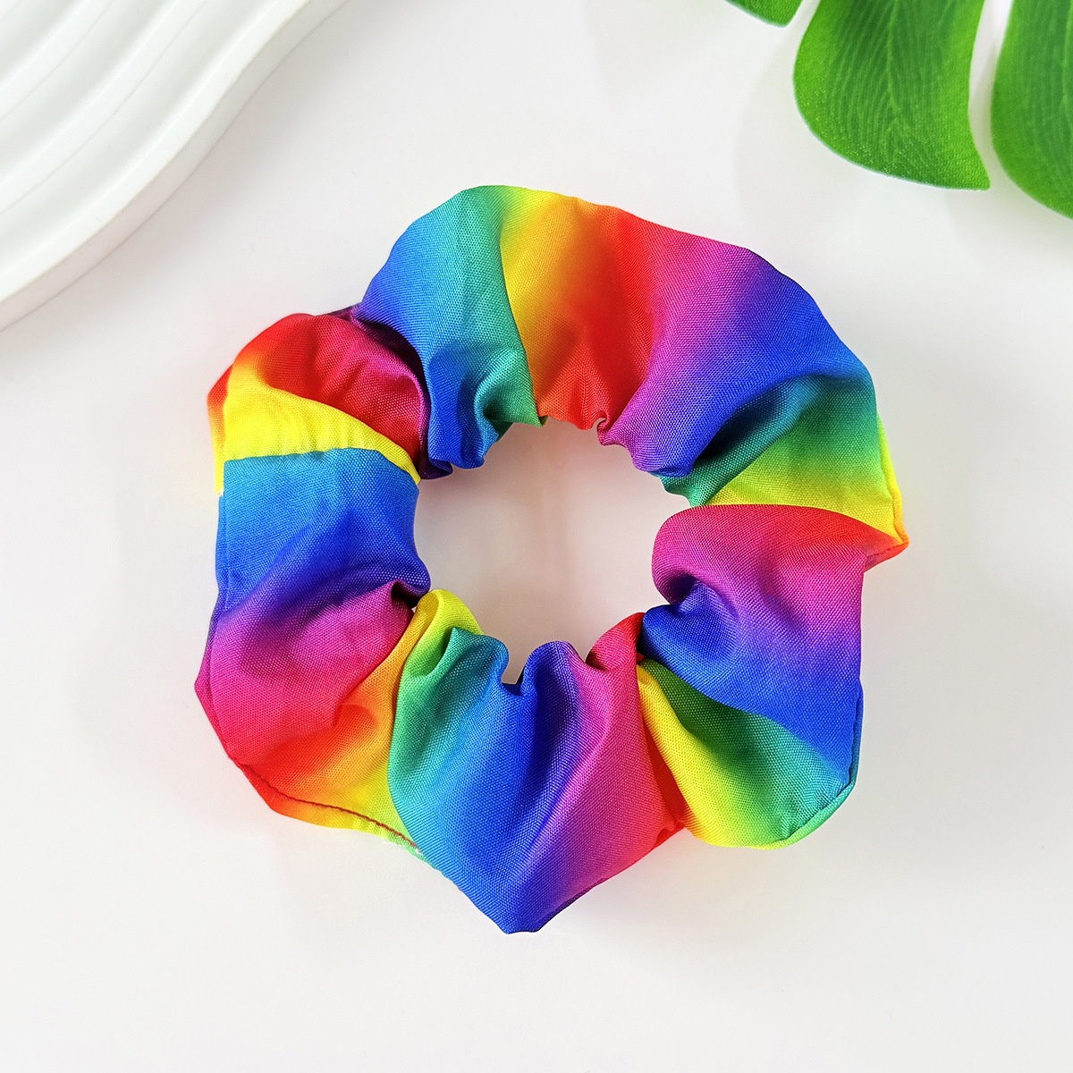Women's Stylish All-Season Cloth Hair Tie Vibrant Rainbow Colors