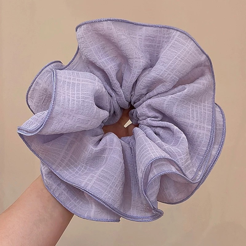 Women's Elegant Cute Pleated Cloth Hair Tie for Holiday Solid Color