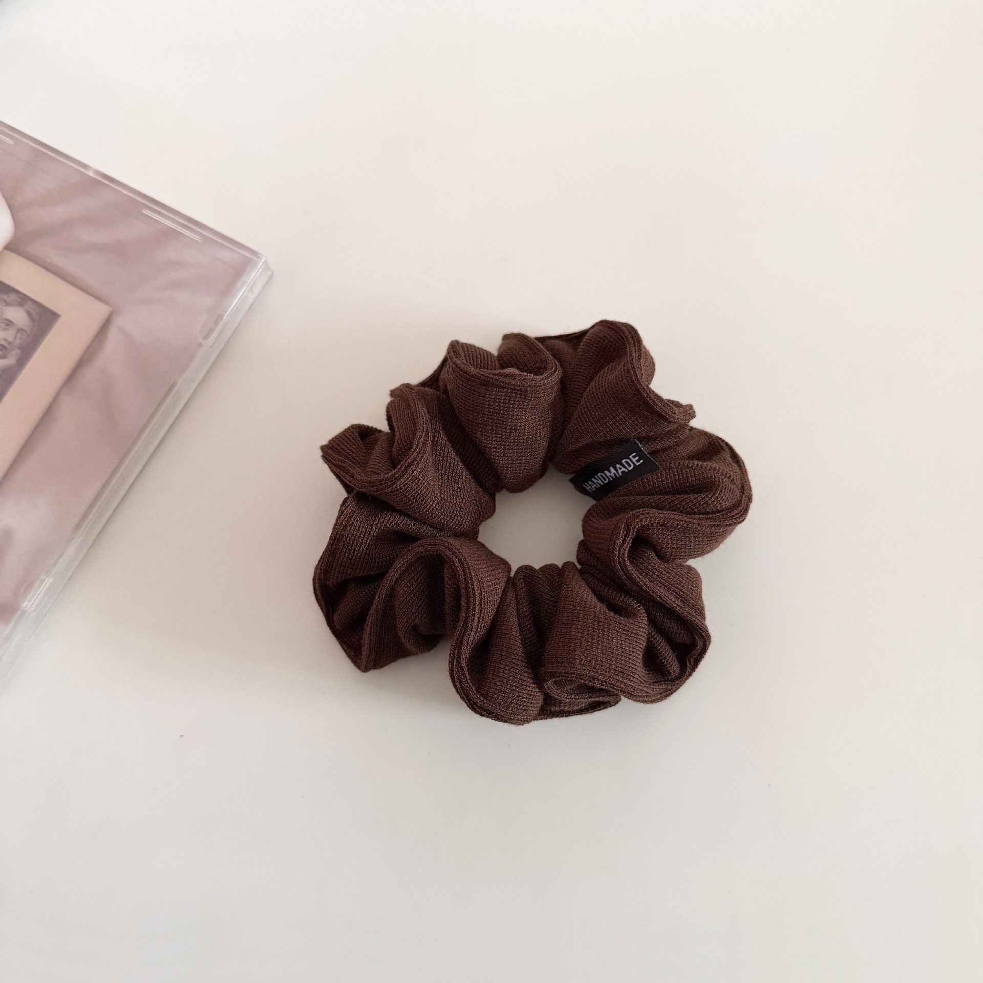 Women Soft Knitted Scrunchie Low Ponytail Hair Rope Solid Color