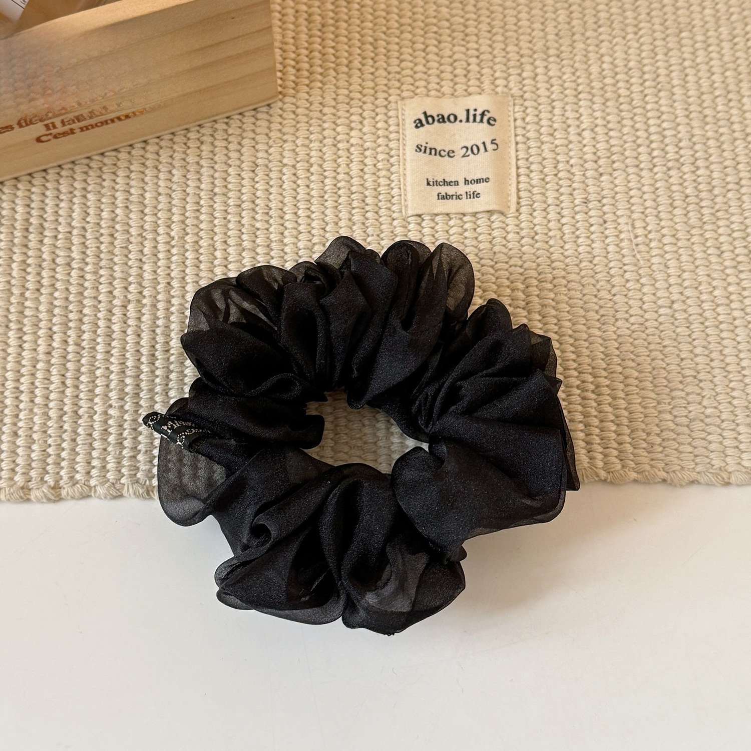 Women's Sweet Soft Gauze Spring Summer Hair Tie Rubber Band Black