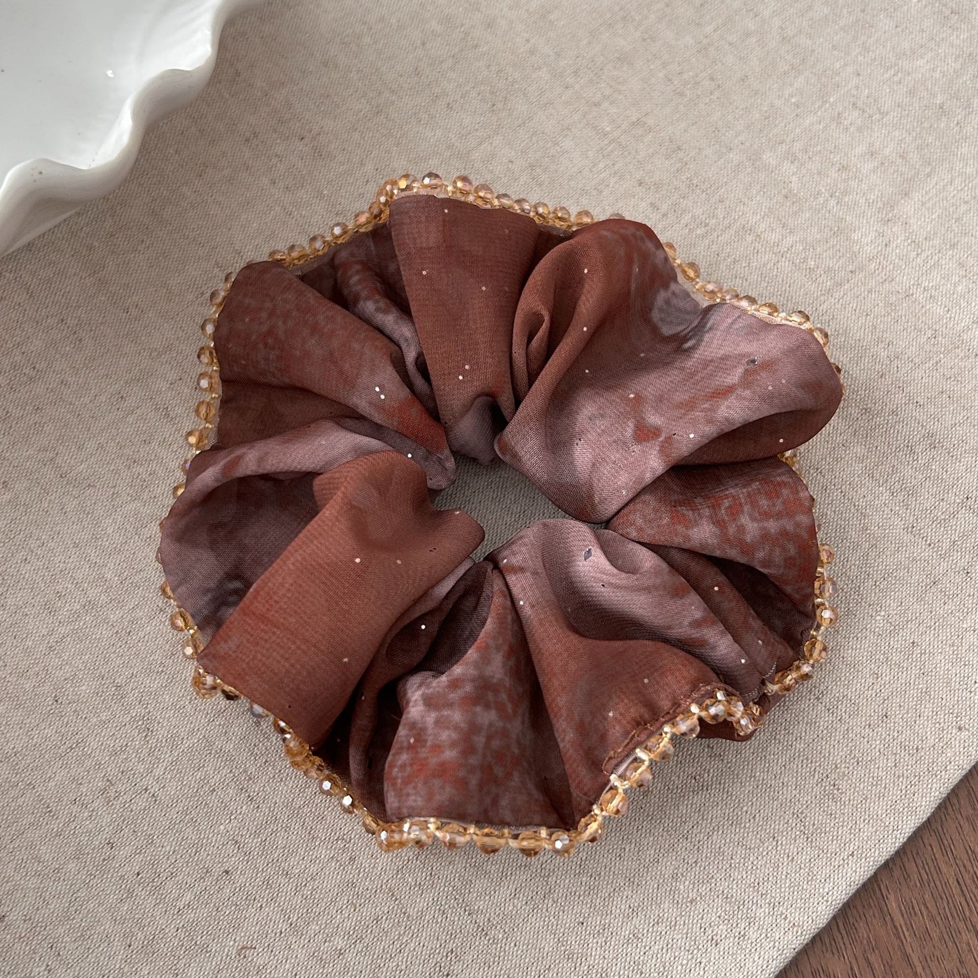 Women's Chiffon Low Bun Elastic Hair Scrunchie Gradient Ombre