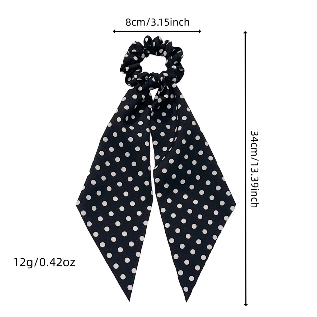 Women's High Elastic Cloth Bow Ponytail Holders Retro Polka Dots