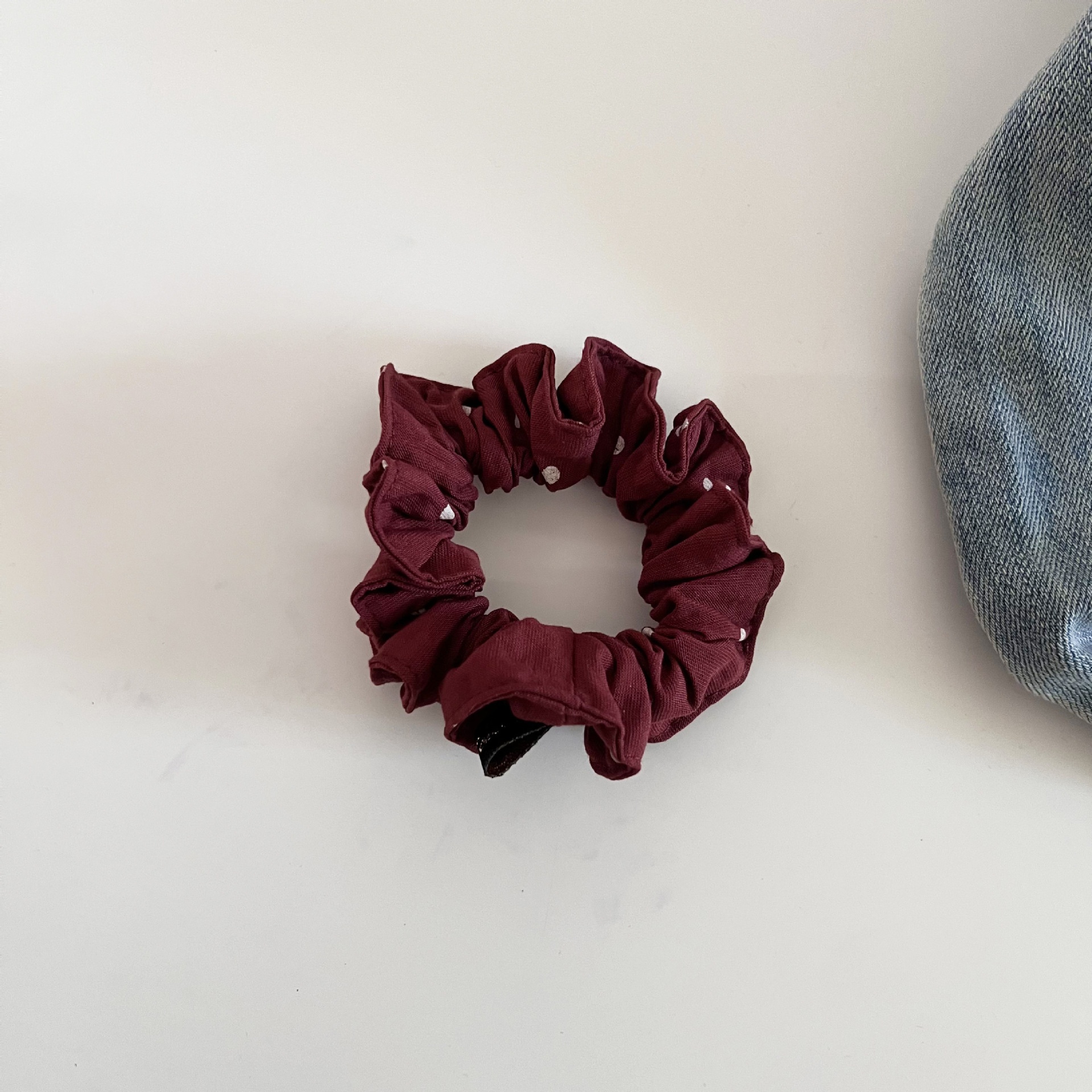 Women's Retro Polka Dot Soft Cloth Hair Ties for Versatile Low Buns