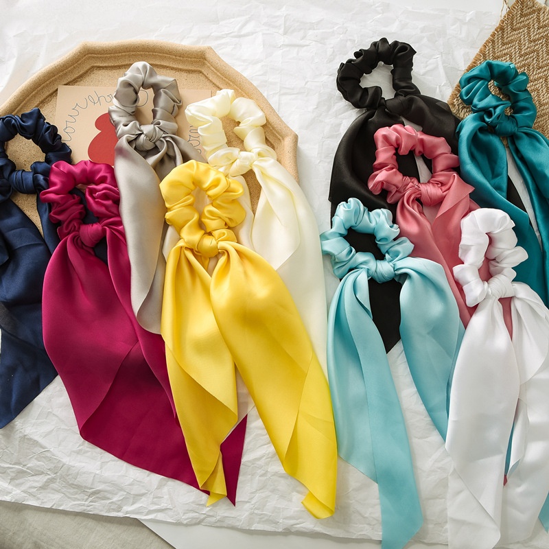 Women's Elegant Pleated Cloth Hair Tie Solid Color Minimalist Daily Scrunchie