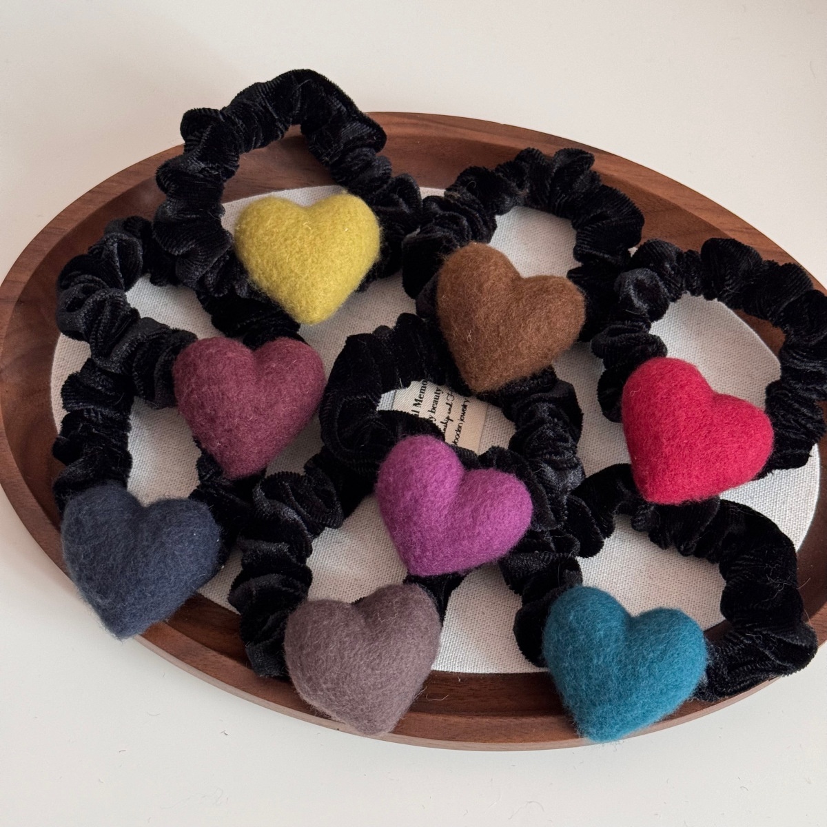 Women's Winter Essential Wool Felt Headband Black Heart Shape