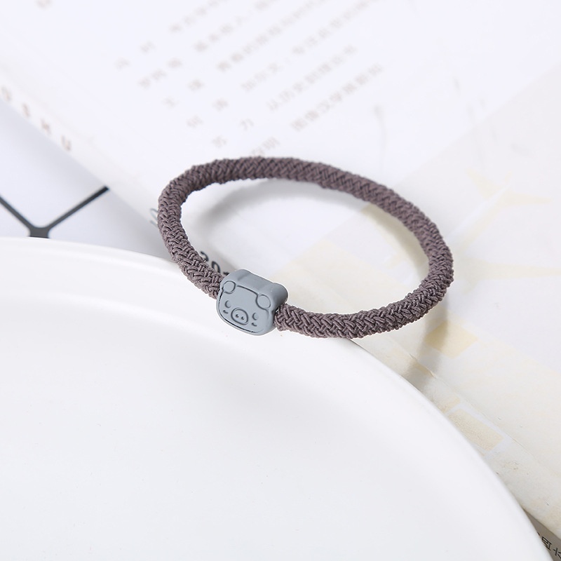 Unisex Couple Cloth Elastic Hair Tie Bracelet All Season Pig Pattern