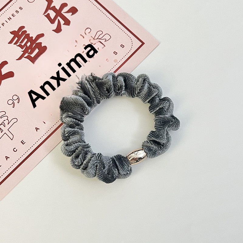 Women's Large Elastic Velvet Hair Ties Striped Grey Pink Blue Black