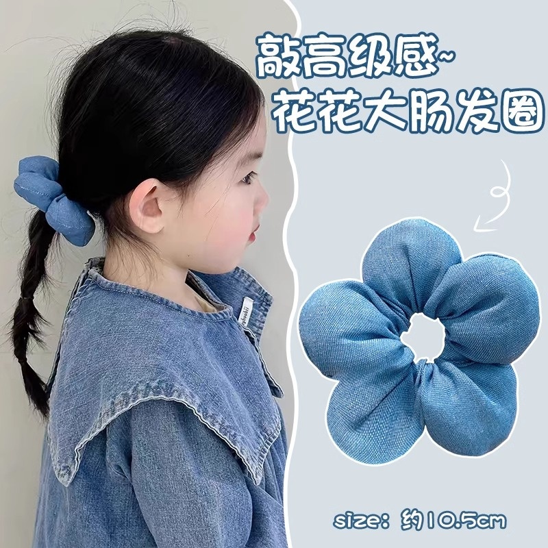 Girls' Cloth Scrunchie Ponytail Hair Accessories Cute Floral Print