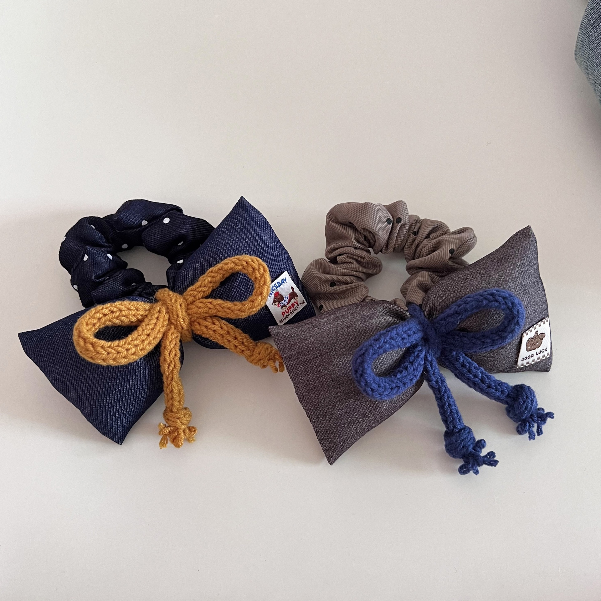 Women's Cute Cotton Filled Bowknot Hair Bands Contrast Polka Dot