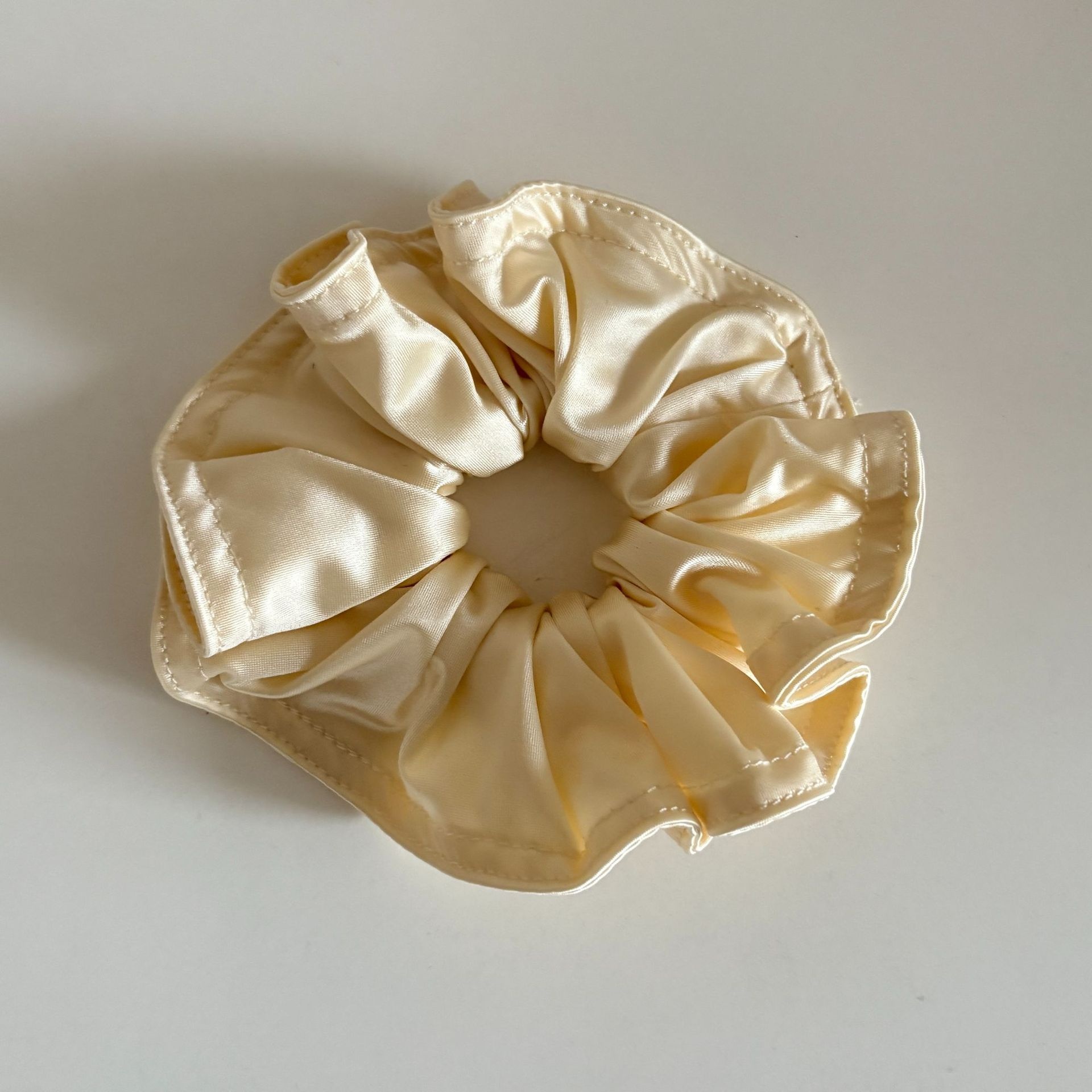 Women's Elegant Satin Scrunchie Hair Tie For Spring Solid Black