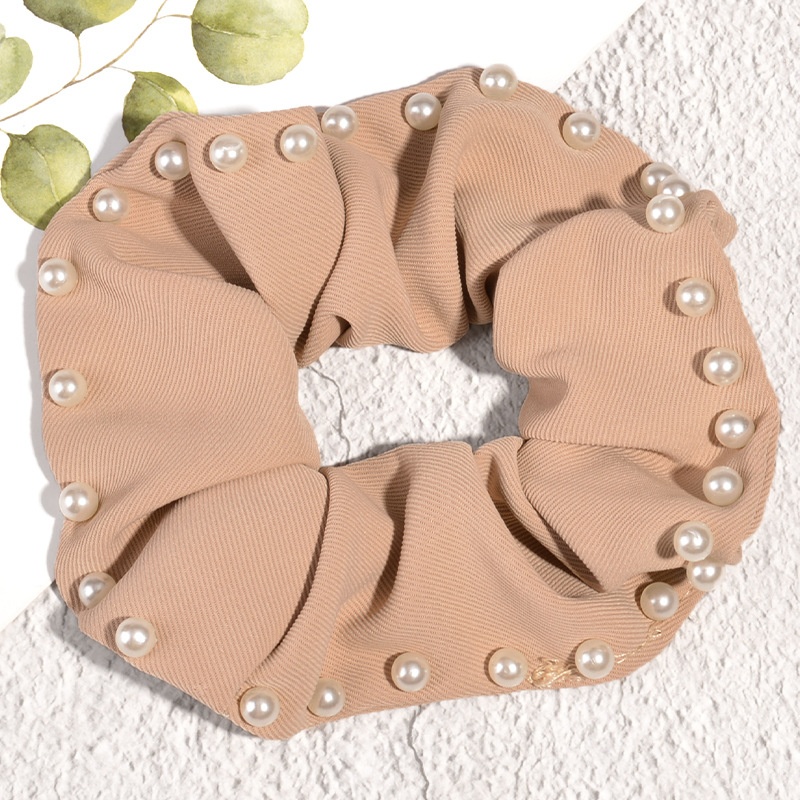 Women's Korean Pearl Hair Scrunchies Festival Headwear Solid Color