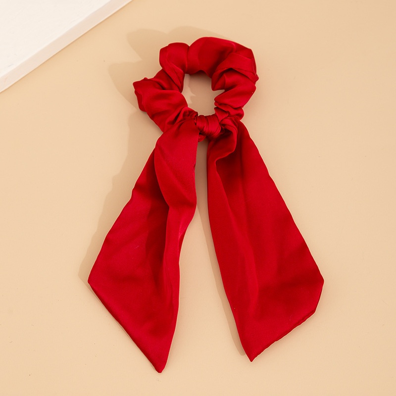 Women's Satin Bow Scrunchie Ribbon Daily Ponytail Holder Multicolor