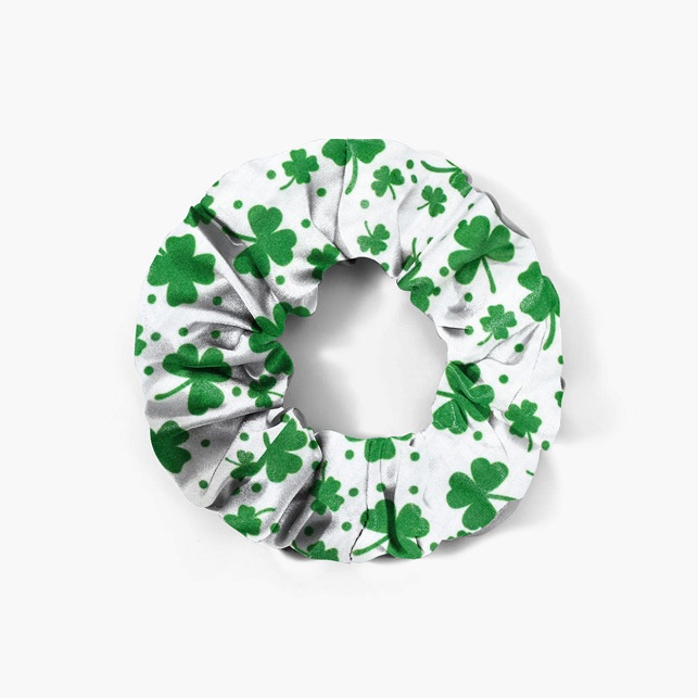 Women's St. Patrick's Elastic Cloth Headband Green Shamrock Print
