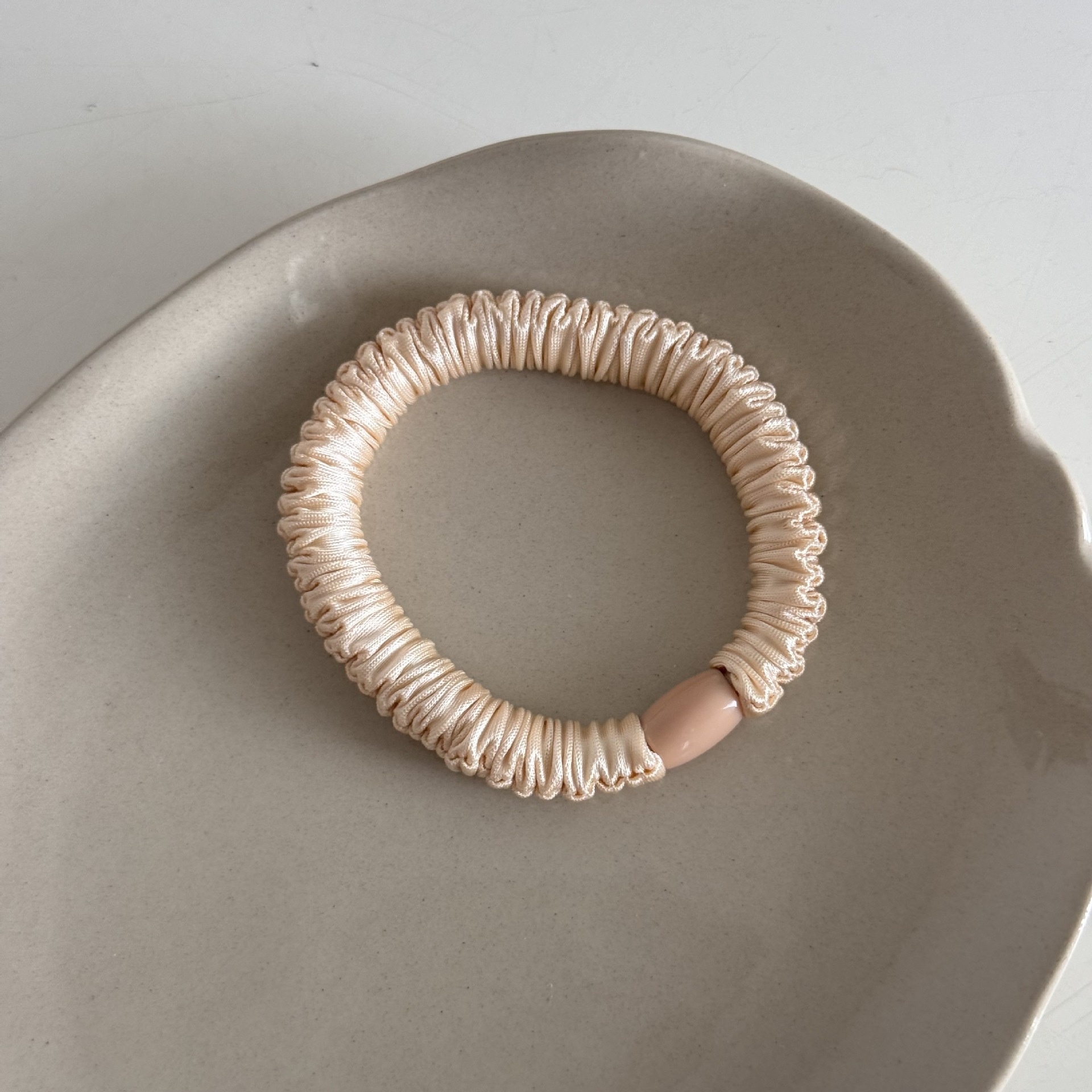 Women's High Elastic Cloth Large Bow Hair Ties Daily Solid Macaron Color