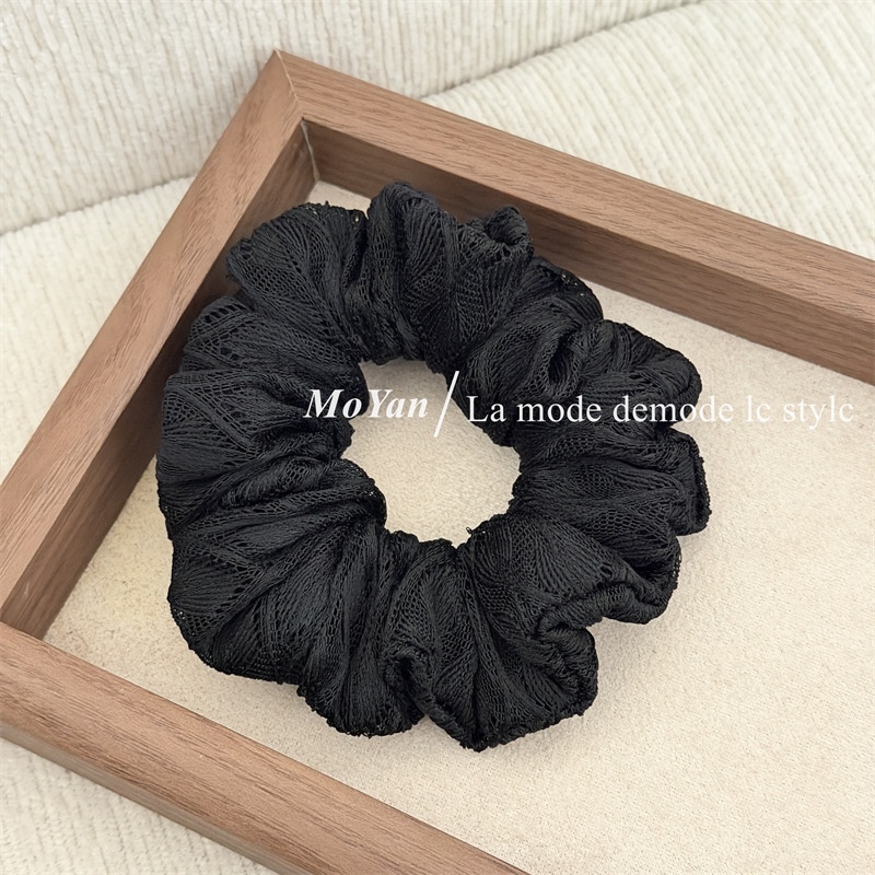 Women's Early Spring Hollow Lace Hairband, Elegant Ponytail Scrunchie Tie