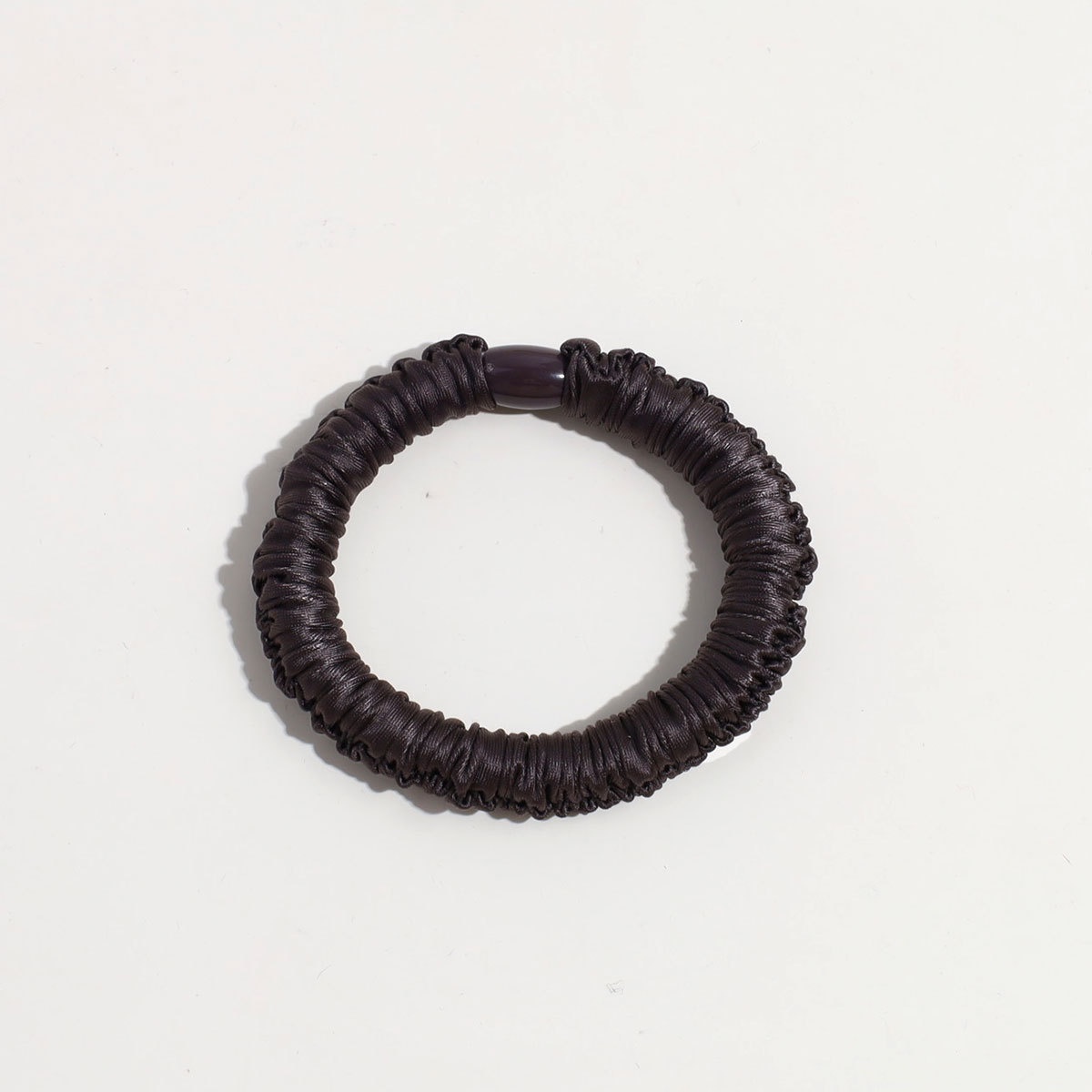 Women's Simple Brown Satin Hair Tie, Durable Solid Color Hair Accessory