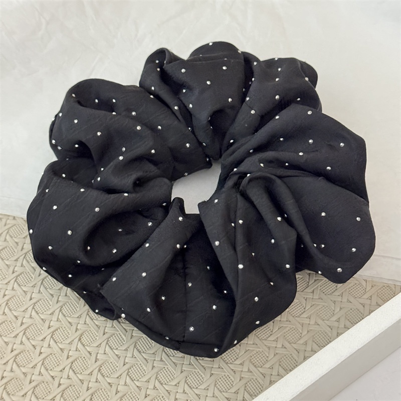 Women's Stylish Rhinestone Cloth Scrunchies Checkered Plaid Hair Tie