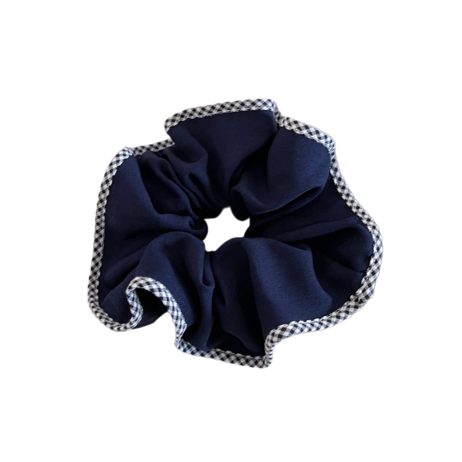 Women's Everyday Cloth Hair Tie Scrunchies Grey Checkered Plaid