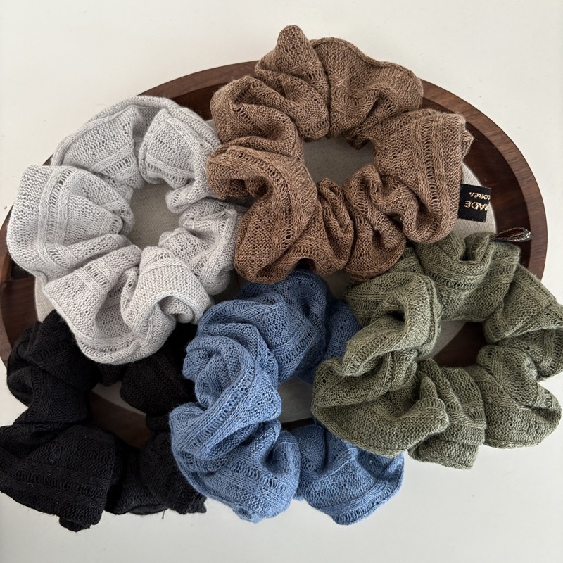 Women's Soft Knitted Wool Hairband Warm Autumn Winter Solid Color Hair Tie