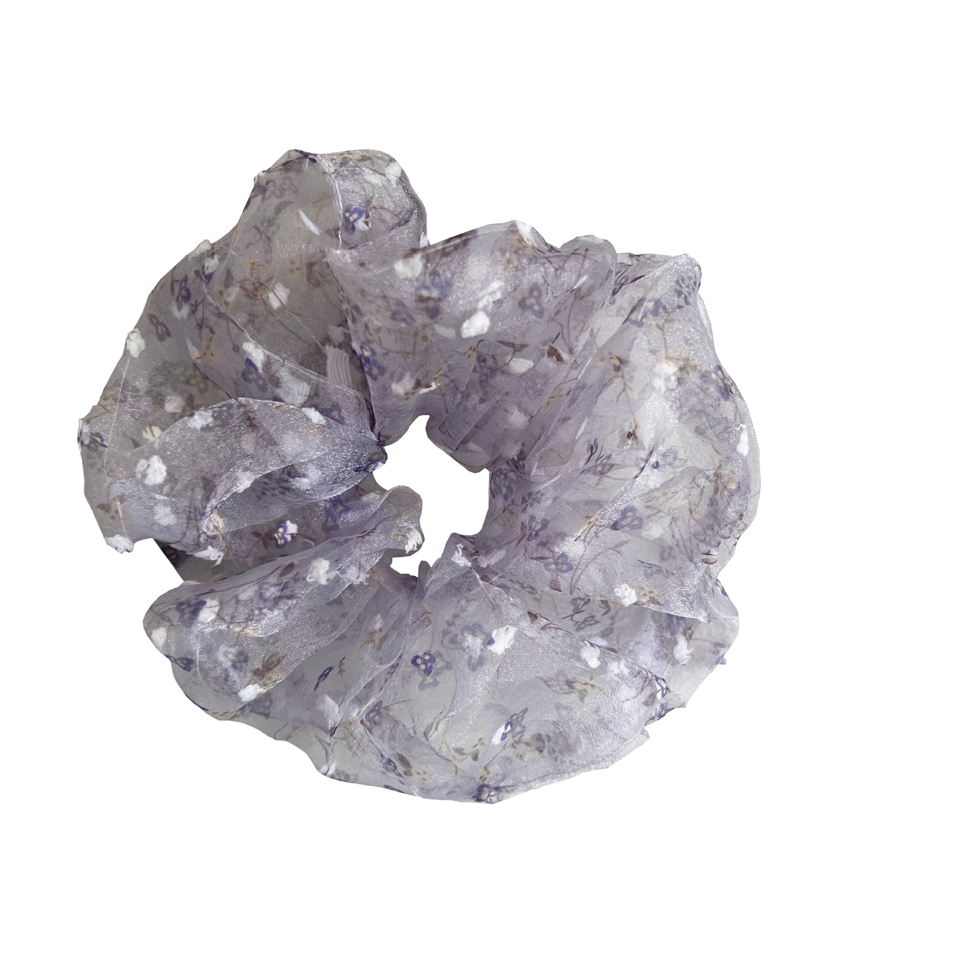 Women Girls Mesh Scrunchie Hair Tie All-Season Ditsy Floral Pattern
