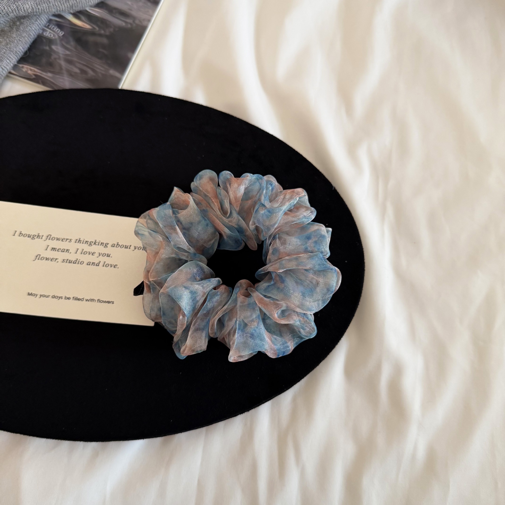 Women's Retro Organza Hair Scrunchie Spring Romantic Ditsy Floral