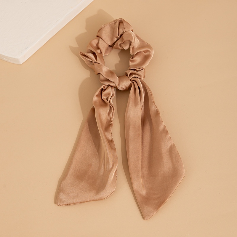 Women's Satin Bow Scrunchie Ribbon Daily Ponytail Holder Multicolor