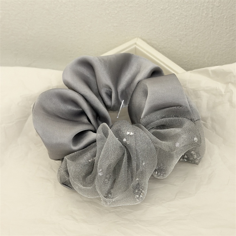 Women's Elegant Irregular Rhinestone Hair Tie, Chic Black Cloth Hair Band