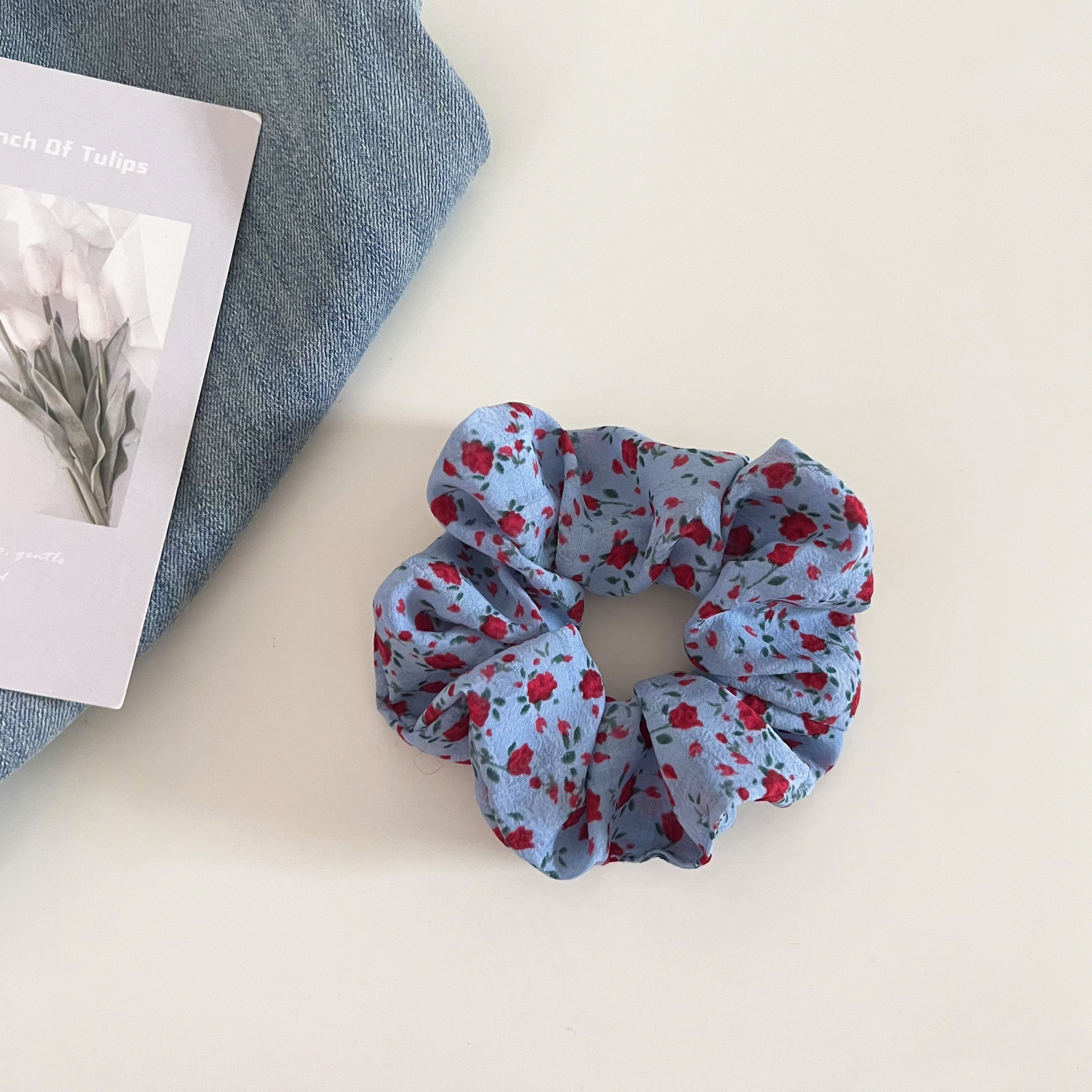 Women's Vintage Ditsy Floral Elastic Headband for Buns and Ponytails