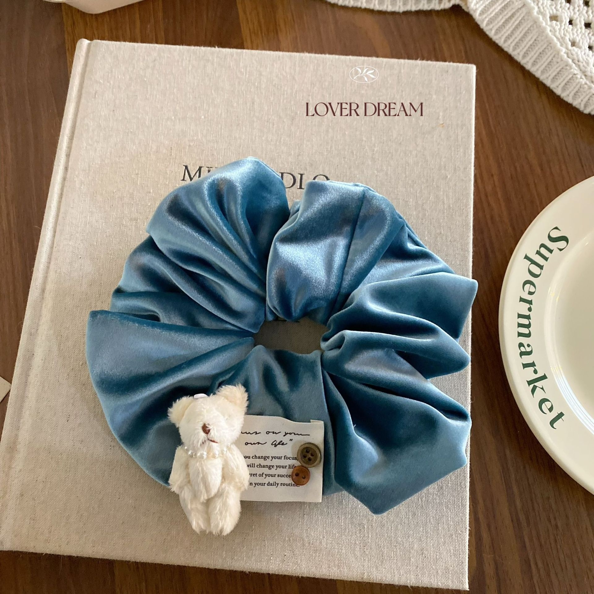 Women's Cute Plush Animal Velvet Large Bow Hair Ties Soft Texture Accessories