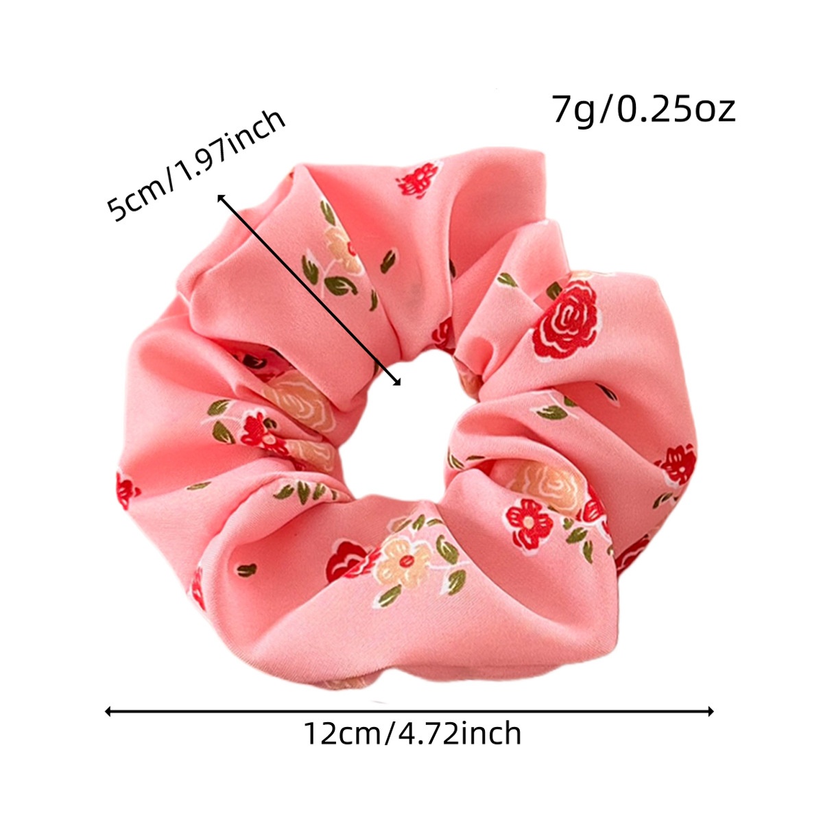 Women's Valentine Fabric Elastic Hairband Scrunchies Rose Pink White Black