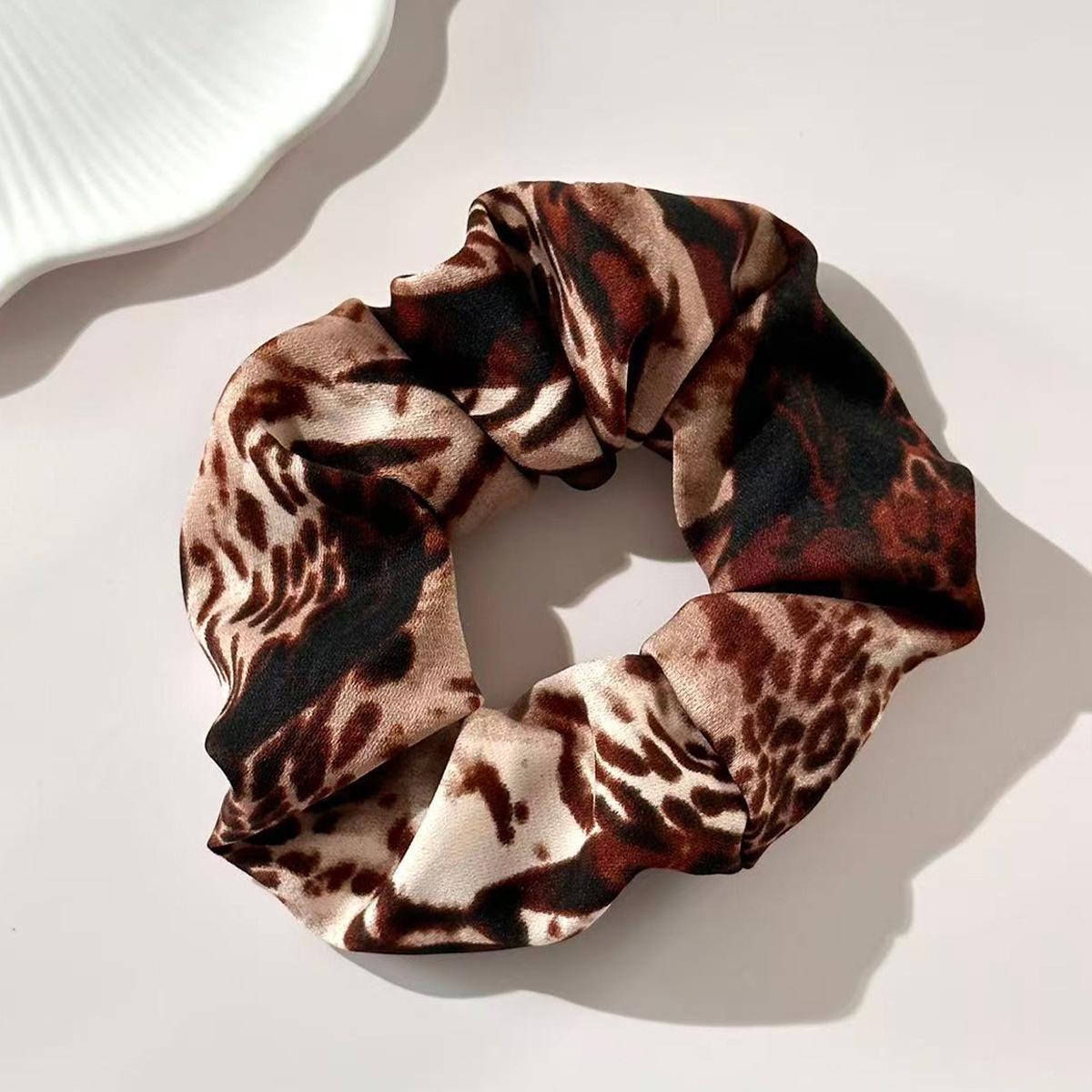 Women's Retro Snakeskin Large Elastic Hairband Fabric Hair Tie Accessory