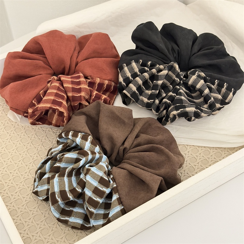 Women's Daily Elegant Fabric Double Strap Hairband Vintage Plaid