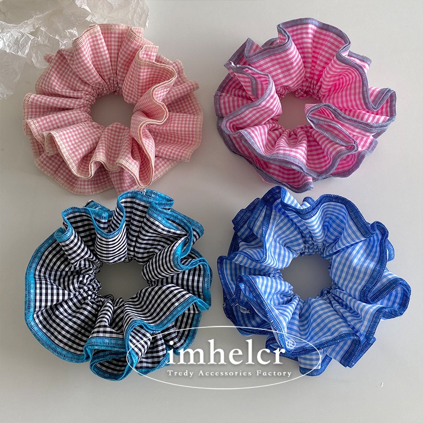 Women's Everyday Summer Cloth Hair Tie Pink Purple Color Block Plaid