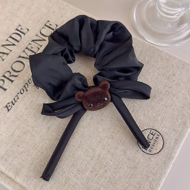 Women's Cute Bear Bow Cloth Scrunchie Autumn Hair Tie Accessory