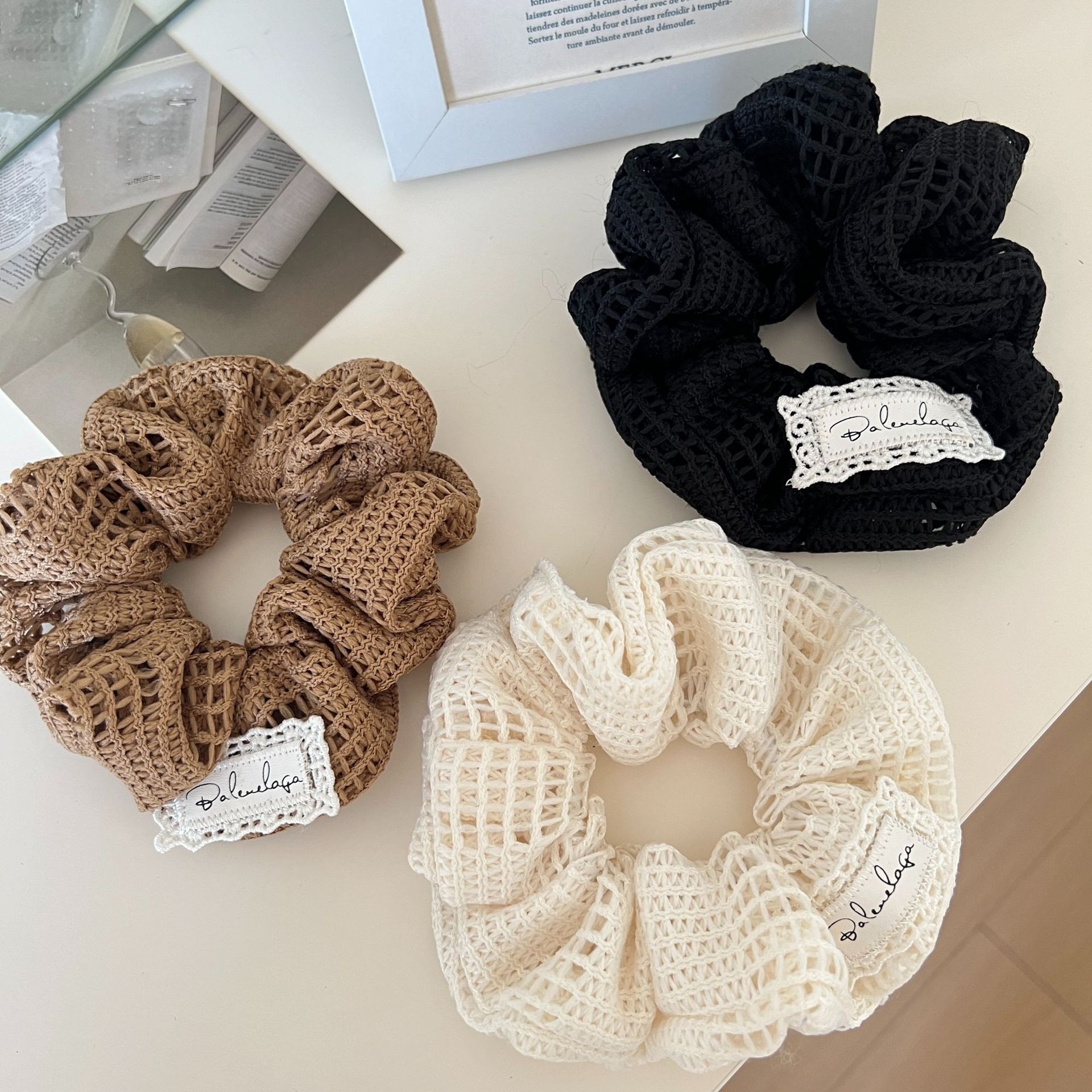 Women's Face-Slimming Extra Large Cloth Bun Scrunchie Solid Color