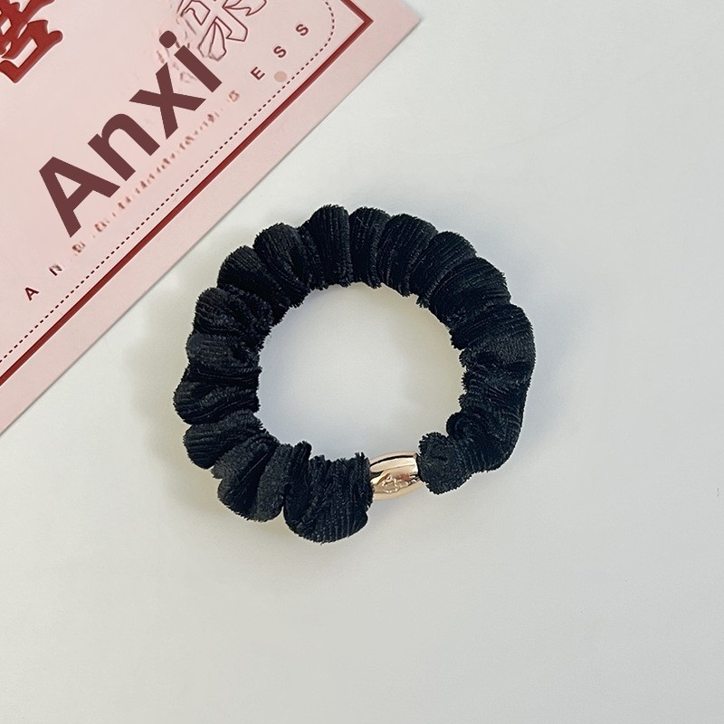 Women's Large Elastic Velvet Hair Ties Striped Grey Pink Blue Black