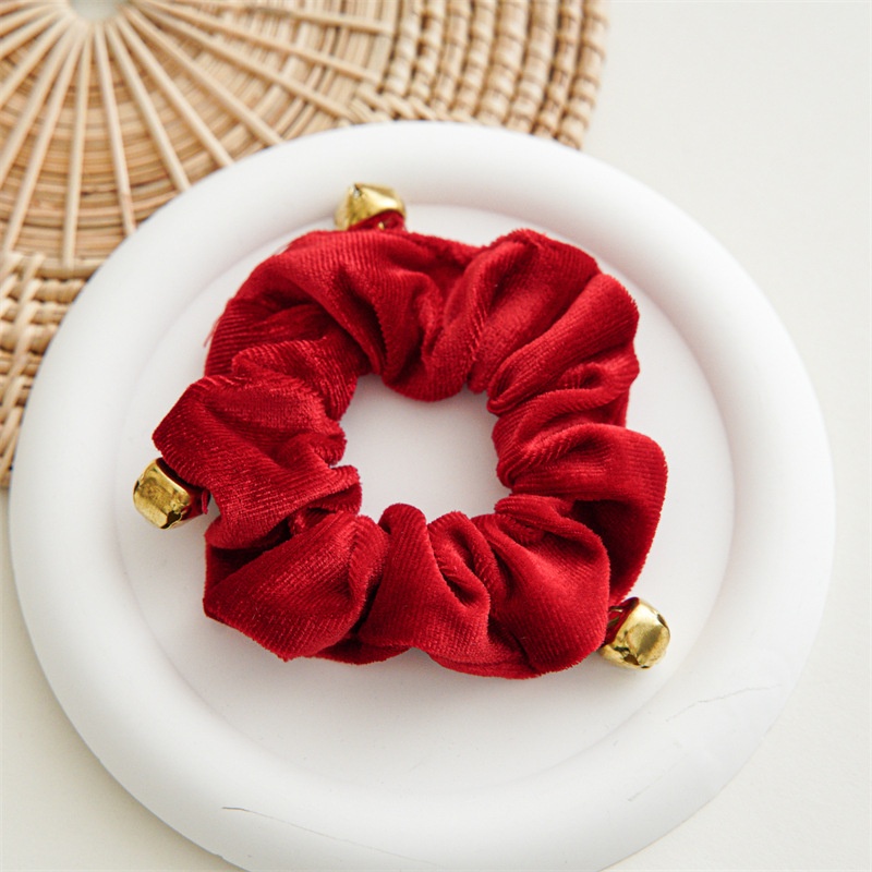 Women's Winter Flannel Christmas Handmade Hair Scrunchie Solid Color