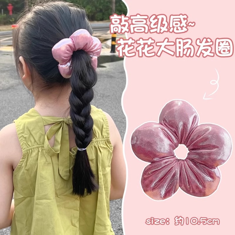 Girls' Cloth Scrunchie Ponytail Hair Accessories Cute Floral Print