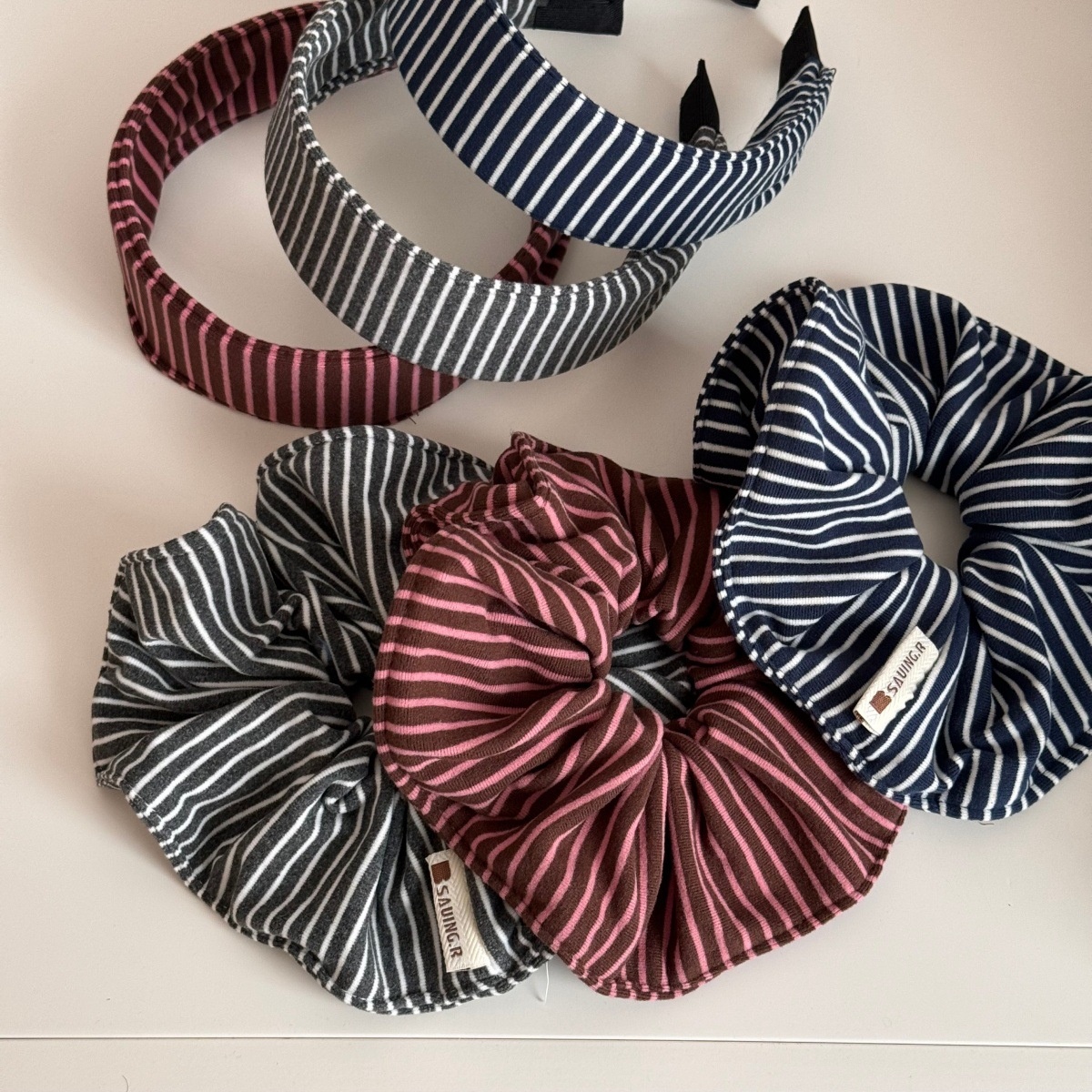 Large Striped Fabric Headband Super Elastic Retro Lazy Polyester Headband Suitable For All Seasons